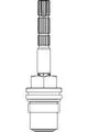 Keramisches Ventiloberteil von Ideal Standard, mit zylindrischem Design, für G1/2-Anschluss, linksschließend. Eindeutige Struktur mit gerilltem Bereich in der Mitte.